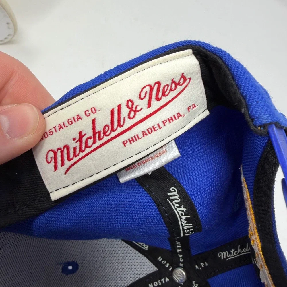 Mitchell &‎ Ness Golden State Warriors Snapback Hat Blue Hardwood Classics NZ979